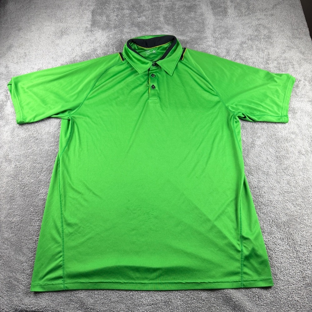 Mizuno Short Sleeve Jersey Golf Shirt Polo Mens XL Green